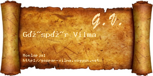 Gáspár Vilma névjegykártya